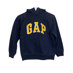 Boys Gap Kids Sweatshirt Hoodie Navy Blue Gold Letter Stitch Size L